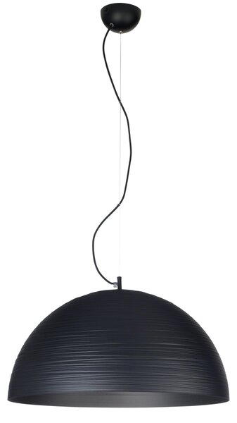 Lampada a Sospensione 1 Luce mezza sfera SMALL Struttura in Alluminio Diametro 50xh 25 cm E27 1 x Max 100 Watt 2 kg colore Nero verniciato