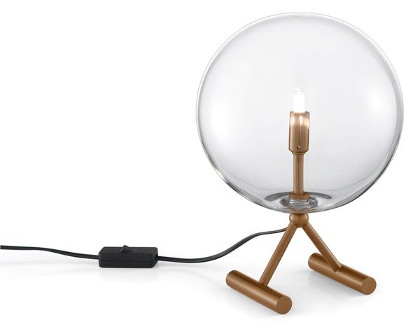 Lampada da Tavolo, Abat-Jour con struttura in metallo brunito ESTRO Dimensioni 15xh 16 cm G9 1x Max 25 Watt 0,52 kg verniciato e diffusori con sfere in vetro trasparente o bianco seta.?