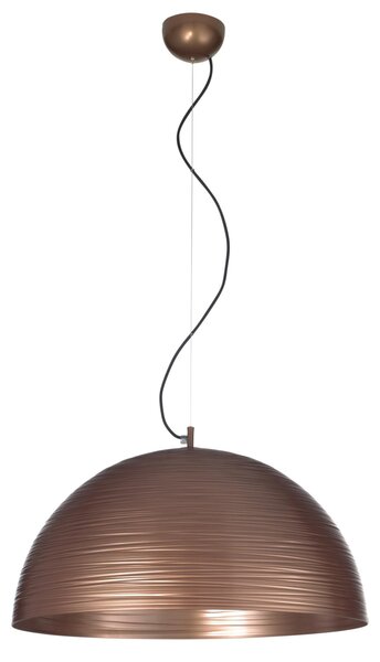 Lampada a Sospensione 1 Luce mezza sfera MEDIA Struttura in Alluminio Diametro 72xh 50 cm E27 1 x Max 100 Watt 4,8 kg colore brunito verniciato