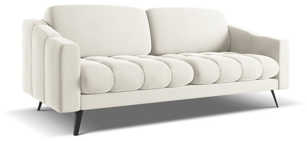 Divano bianco con rivestimento in velluto 202 cm Nalu – Makamii
