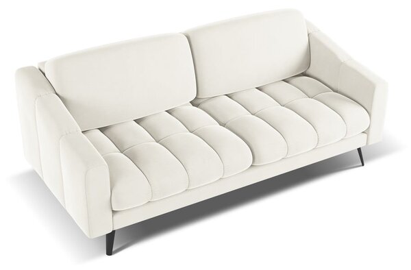 Divano bianco con rivestimento in velluto 202 cm Nalu – Makamii