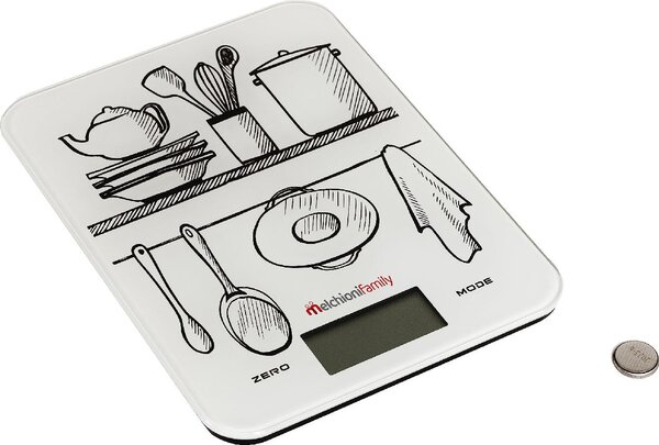 Melchioni Bilancia da Cucina Elettrica Capacit 10 Kg Piano in vetro temperato colore Bianco - 118210026 Glass