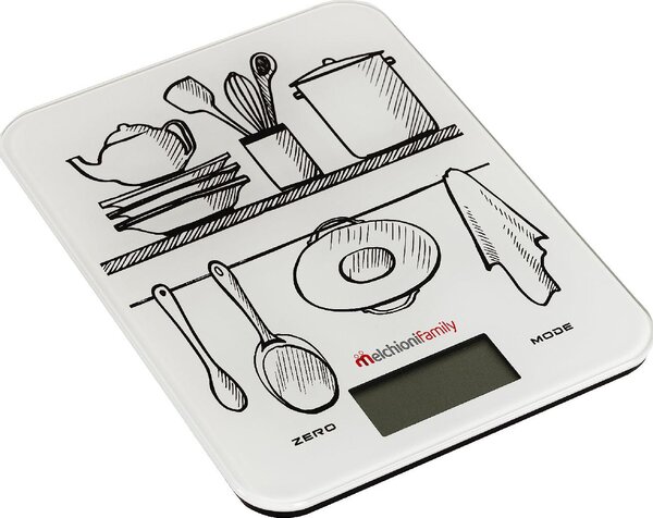 Melchioni Bilancia da Cucina Elettrica Capacit 10 Kg Piano in vetro temperato colore Bianco - 118210026 Glass