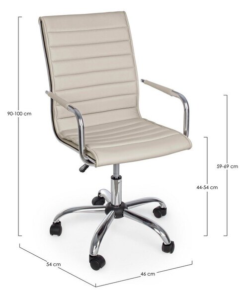 Sedia da ufficio grigio tortora in similpelle Perth – Yes Everyday