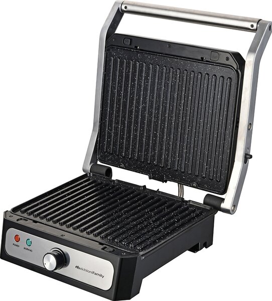 Melchioni Bistecchiera elettrica Doppia piastra Antiaderente Potenza 1800 Watt - 118330013 Iris