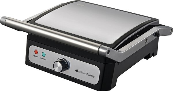 Melchioni Bistecchiera elettrica Doppia piastra Antiaderente Potenza 1800 Watt - 118330013 Iris