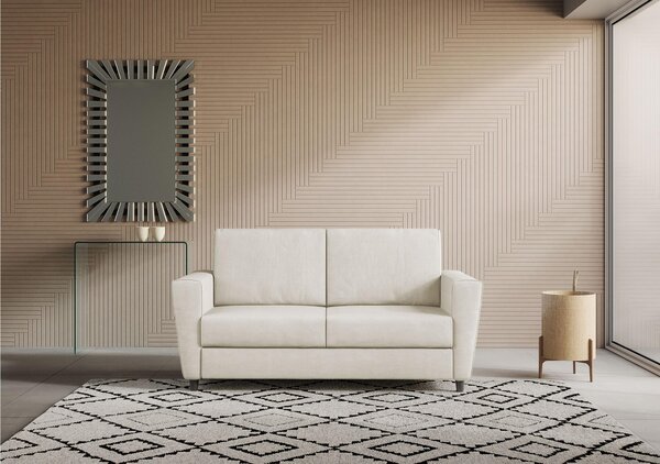 Divano Yasel 2 posti due sedute da 60cm misure esterne 172x85x h 85cm rivestimento completamente sfoderabile colore latte