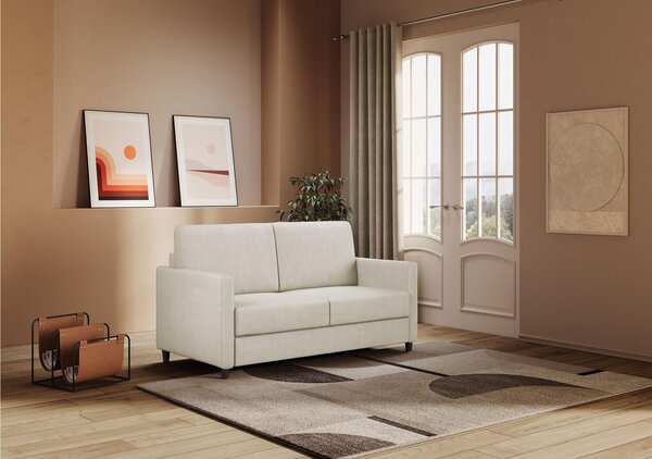Divano Karay 2 posti due sedute da 60cm misure esterne 138x85x h 85cm rivestimento completamente sfoderabile colore latte
