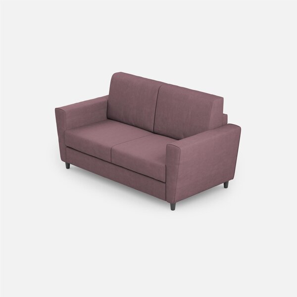 Divano Yasel 2 posti due sedute da 60cm misure esterne 172x85x h 85cm rivestimento completamente sfoderabile colore Prugna