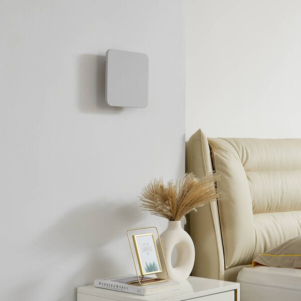 Applique da parete a LED Elrik Lucande, Bianco / Opale, Corridoio, Metallo, Moderno, Applique a LED