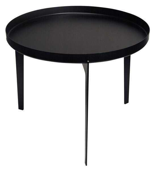 Tavolinetto rotondo con Vassoio asportabile Pliant 60x60xh44 cm ILLUSIO in metallo verniciato a polvere COLORE NERO