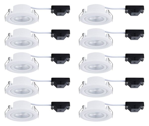 Paulmann Faretto da incasso FIXEDLED bianco 8 cm 830 on/off, inclinabile di 10x, Bianco / Opale, Soggiorno / Sala da pranzo, Plastica, Moderno
