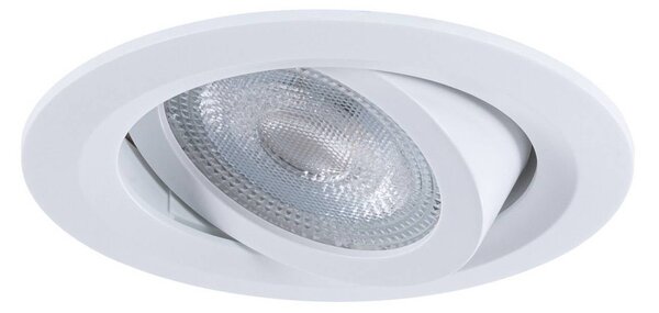 Paulmann Faretto da incasso FIXEDLED bianco 8 cm 830 on/off, orientabile di 20x, Bianco / Opale, Soggiorno / Sala da pranzo, Plastica, Moderno