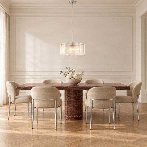 Lampada a sospensione Meritt Lucande, dimmerabile, Chiaro / Trasparente, Soggiorno / Sala da pranzo, Vetro, Moderno, Lampada a sospensione