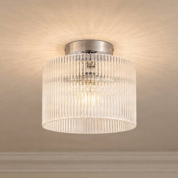 Plafoniera soffitto Meritt Lucande, dimmerabile, Chiaro / Trasparente, Soggiorno / Sala da pranzo, Vetro, Moderno, Plafoniera