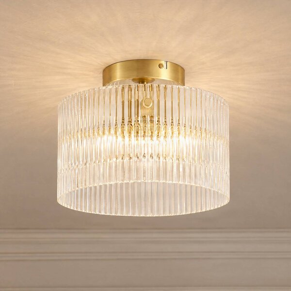 Plafoniera soffitto Meritt Lucande, dimmerabile, Chiaro / Trasparente, Soggiorno / Sala da pranzo, Vetro, Moderno, Plafoniera