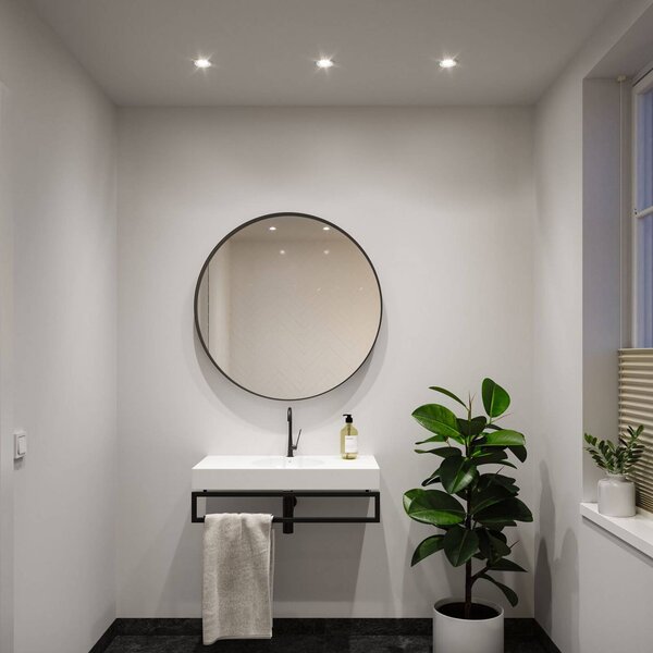 Paulmann Lampada a incasso NOVA, cromata, Ø 9 cm, orientabile, dimmerabile 840, Cromo / Argento, Bagno, Alluminio, Moderno, Plafoniera