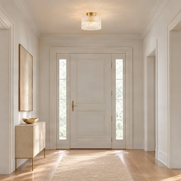 Plafoniera soffitto Meritt Lucande, dimmerabile, Chiaro / Trasparente, Soggiorno / Sala da pranzo, Vetro, Moderno, Plafoniera