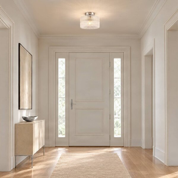 Plafoniera soffitto Meritt Lucande, dimmerabile, Chiaro / Trasparente, Soggiorno / Sala da pranzo, Vetro, Moderno, Plafoniera