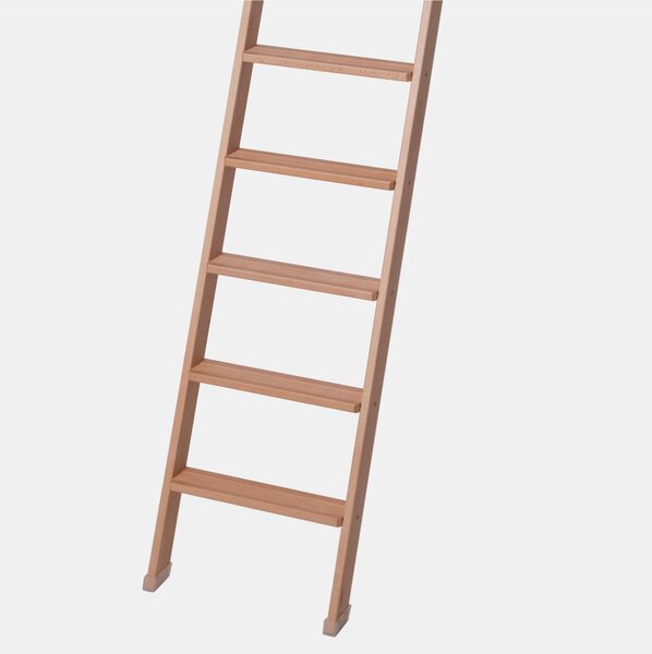 Scala da Appoggio UP 10 gradini Lunghezza 2,50 Mt in Faggio Massello Dimensioni 45x9x h 250 cm Peso 8,5 Kg colore legno Naturale