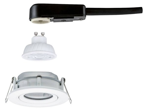 Paulmann Lampada a incasso NOVA bianca, Ø 9 cm, orientabile, 827, dimmerabile NOVA,, Bianco / Opale, Bagno, Alluminio, Moderno, Plafoniera