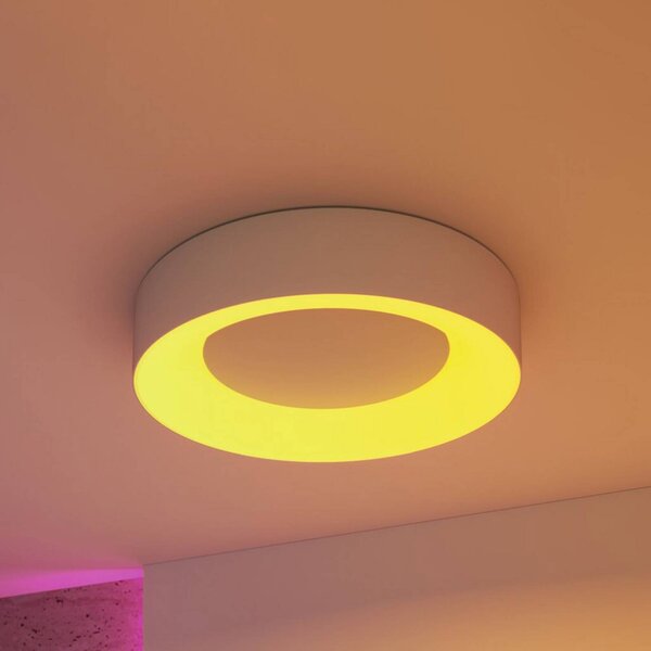 Paulmann Plafoniera LED Smart Casca, alluminio, Ø 40 cm, RGBW, IP44 dimmerabile, Alluminio / Grigio / Zincato, Soggiorno / Sala da pranzo, Metallo, Moderno, Plafoniera