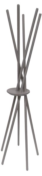 Appendiabiti da terra in Legno con portaoggetti vuota tasche 53x48xh172 cm STECCO in legno colore Grigio Chiaro