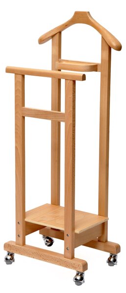 Indossatore Doppio in faggio massello Dimensioni 31x45xh 115 cm aperta in legno massiccio colore legno naturale