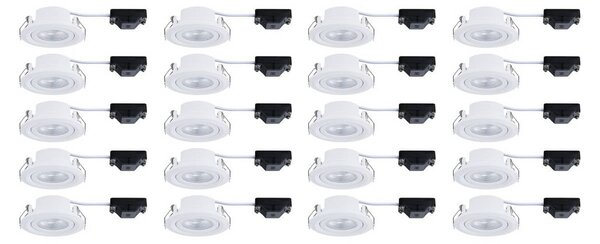 Paulmann Faretto da incasso FIXEDLED bianco 8 cm 830 on/off, orientabile di 20x, Bianco / Opale, Soggiorno / Sala da pranzo, Plastica, Moderno