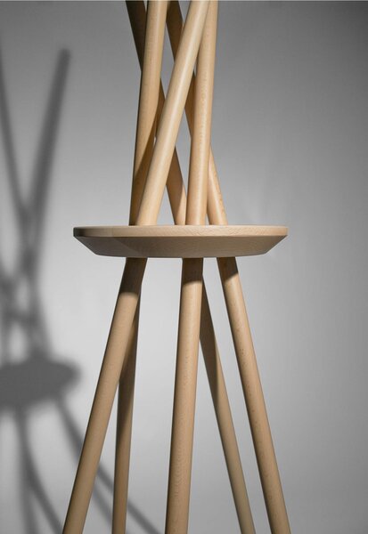 Appendiabiti da terra in Legno con portaoggetti vuotatasche 53x48xh172 cm STECCO in legno colore naturale
