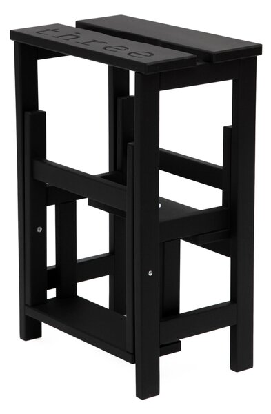 Scalatte, Sgabello Pieghevole e trasportabile 3 gradini HAPPY NUMBERS Dimensioni H 60 40x46xh 60 cm Peso 6 Kg Nero