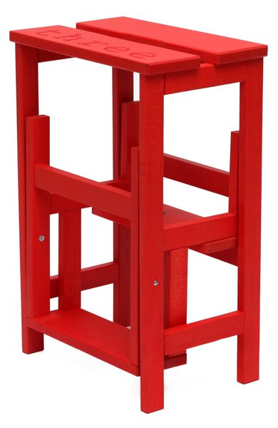 Scalatte, Sgabello Pieghevole e trasportabile 3 gradini HAPPY NUMBERS Dimensioni H 60 40x46xh 60 cm Peso 6 Kg Rosso