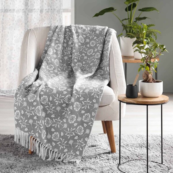 Coperta grigia 125x150 cm Flavie – douceur d'intérieur