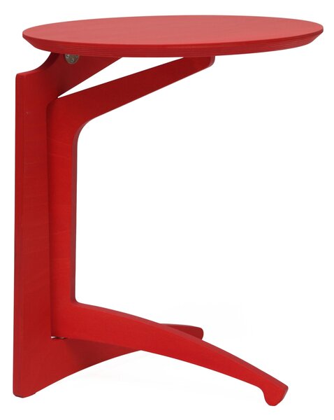 Tavolinetto richiudibile da letto e da salotto FOLD ME Altezza 51 cm in Betulla Fillandese, Dimensioni 43x h 51 cm colore Rosso