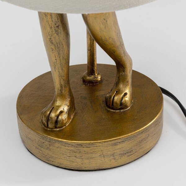 KARE Lampada da tavolo Animal Rabbit, Ottone / Oro, Soggiorno / Sala da pranzo, Tessuto / Stoffa / Seta, Design, Lampada da tavolo