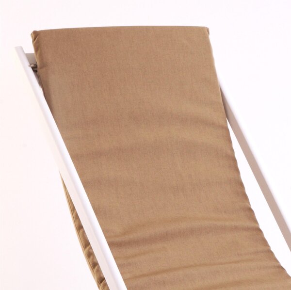 Sedia Sdraio Pieghevole E Oscillante in Legno Dondolina Dimensioni 94x59xh80 cm Laccata Bianca Tessuto Corda