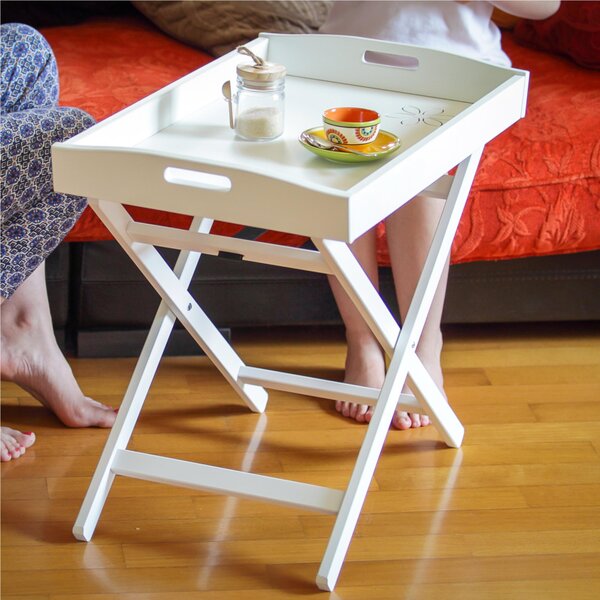 Tavolino Reggi Vassoi Zeus Vassoio + tavolinetto Dimensioni 60x40x h 50 cm Legno , peso 3,2 kg colore bianco