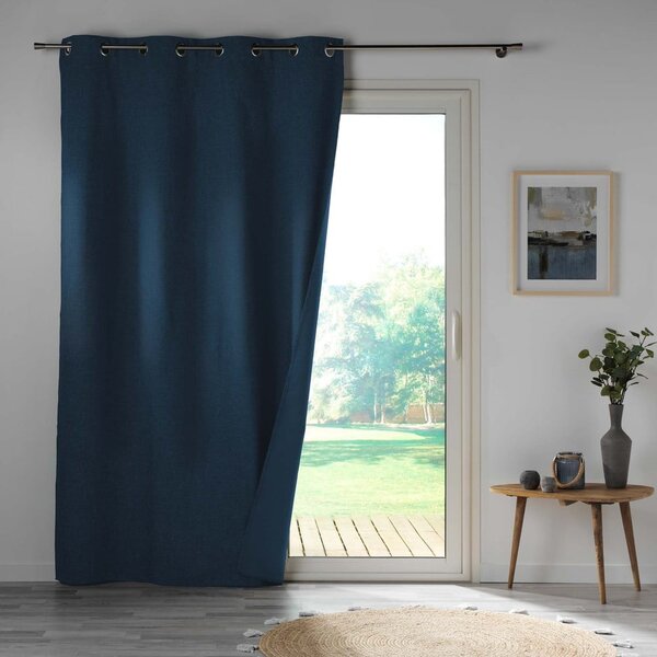 Tenda oscurante in microfibra blu scuro 140x260 cm Obscure - douceur d'intérieur
