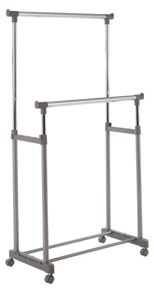 Stand appendiabiti argentato in metallo allungabile/su ruote – Premier Housewares