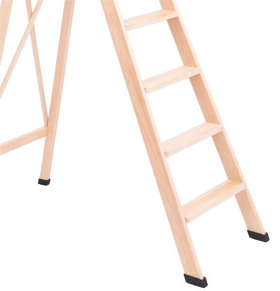 Scala in legno SEI gradini richiudibile BIBO 6 in Faggio Massello Dimensioni H130 cm 57x11x213 cm Peso 10 Kg naturale