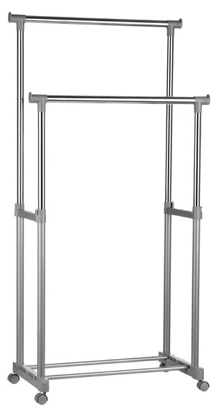 Stand appendiabiti argentato in metallo allungabile/su ruote – Premier Housewares