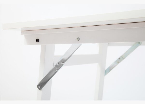 Tavolo da PARTY Pieghevole Laccato bianco Dimensioni 70x100 h 71 cm in top laminato bianco gambe in massello