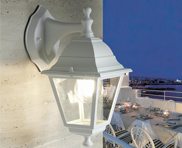 Applique in pressofusione di alluminio NANO Diffusori in vetro trasparente. 20x15x h 33 cm Altezza max lampada: 155mm. Alimentazione 230 V ~ 50 Hz bianco