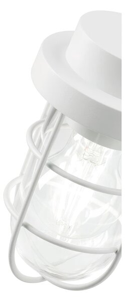 Applique in pressofusione di alluminio BOAT APPLIQUE IN BASSO E27 dimensioni 18,9x13xh20,1 cm Diffusore in vetro trasparente colore BIANCO