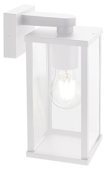 Applique in pressofusione di alluminio AUREA APPLIQUE IN BASSO MEDIA E27 Dimensioni 10,5x14,4xh 24,3 cm Diffusore in vetro trasparente colore BIANCO