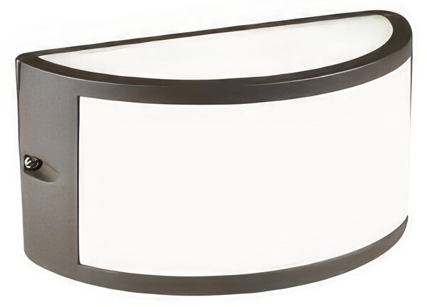 Applique in pressofusione di alluminio BIA APPLIQUE APERTA E27 Dimensione 22x8,5xh 10 cm Diffusore in resina satinata Colore bianco goffrato color CAFFE'