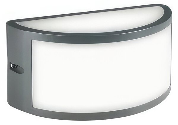 Applique in pressofusione di alluminio BIA APPLIQUE APERTA E27 Dimensione 22x8,5xh 10 cm Diffusore in resina satinata Colore bianco goffrato colore GRAFITE