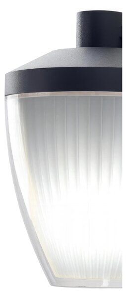 Paletto in pressofusione di alluminio FICUS PALO BASSO E27 Dimensione 16x12,6x h 60 cm colore Colore grigio antracite goffrato GRAFITE