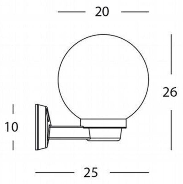Applique in termoplastico Sfera Chiara trasparente' in PMMA � 20cm. Dimensione 20x25x h 26 cm Alimentazione 230 V ~ 50 Hz trasparente