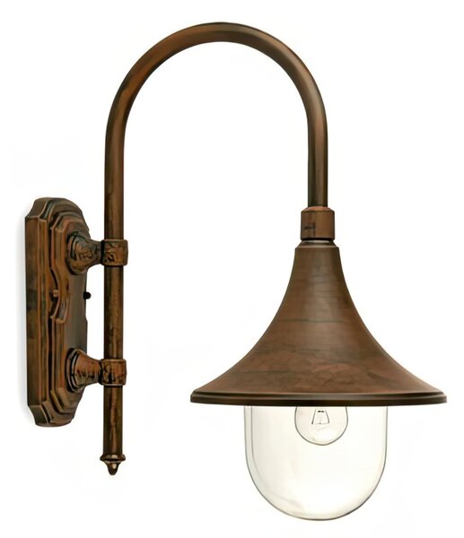 Applique da Giardino pressofusione di alluminio LAMPARA 23x43,5 x h 49 cm Altezza 145 mm Attacco Lampada E 60 W Diffusore in termoplastico ruggine